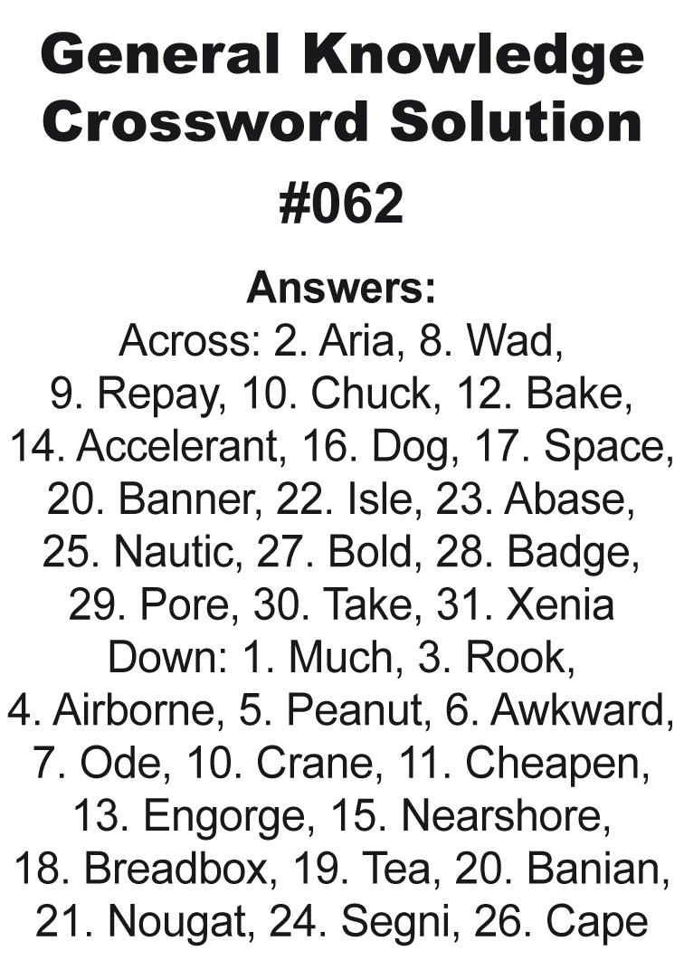 Apr May 2026 crossword answers